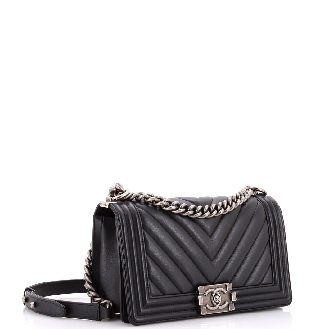 Boy Flap Bag Chevron Calfskin Old Medium