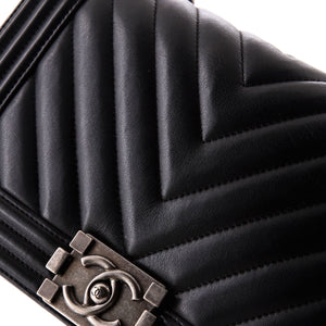 Boy Flap Bag Chevron Calfskin Old Medium