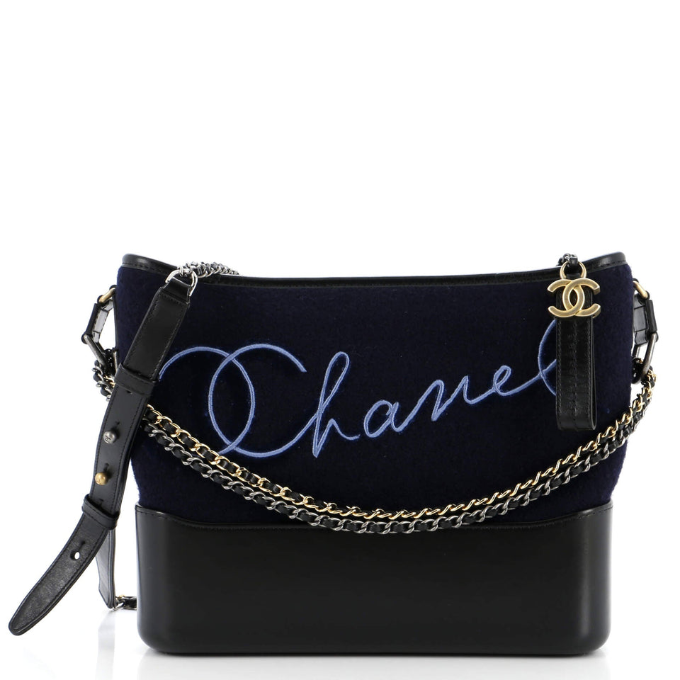Paris-Hamburg Gabrielle Hobo Embroidered Wool and Calfskin Medium