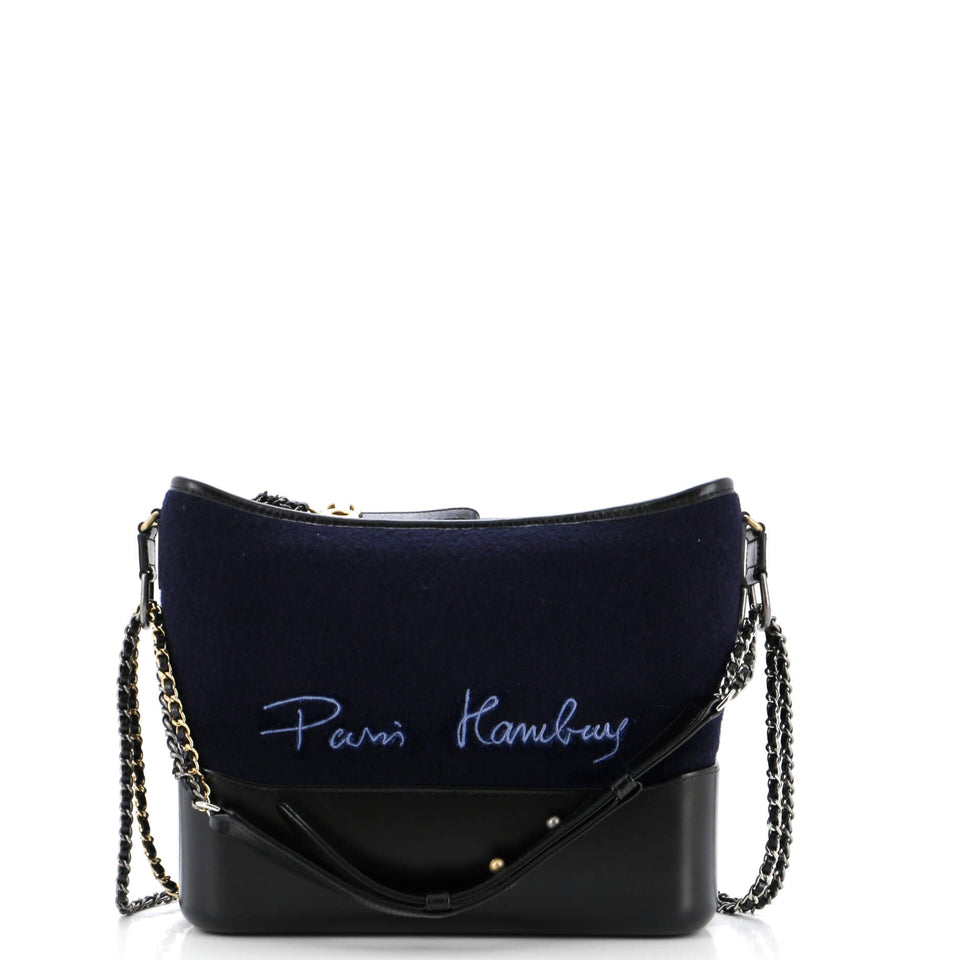 Paris-Hamburg Gabrielle Hobo Embroidered Wool and Calfskin Medium