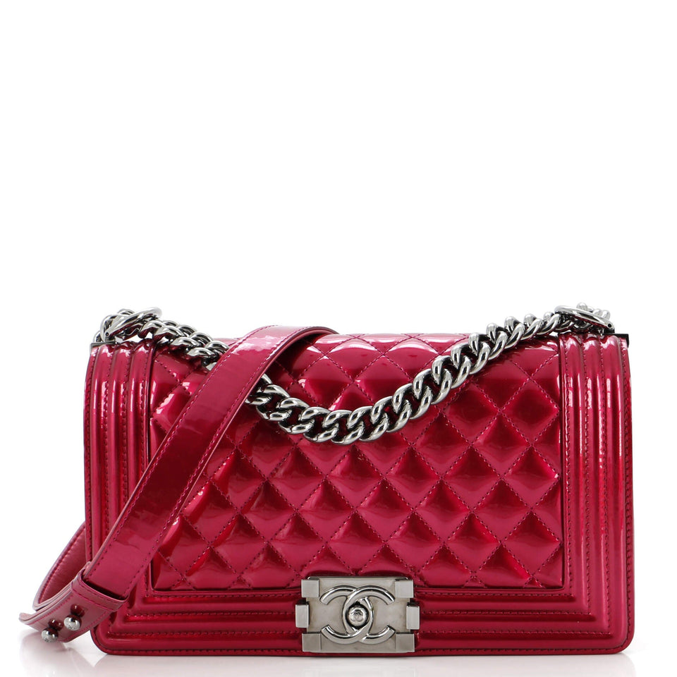 Boy Flap Bag Quilted Patent Old Medium