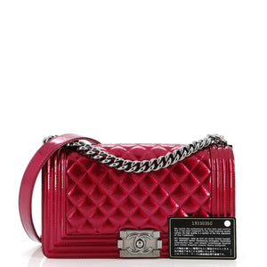 Boy Flap Bag Quilted Patent Old Medium