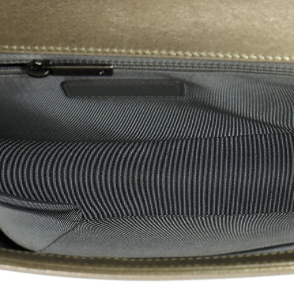 Bicolor Boy Flap Bag Quilted Metallic Calfskin New Medium