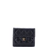 CC Compact Classic Flap Wallet Quilted Caviar