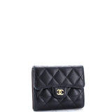 CC Compact Classic Flap Wallet Quilted Caviar