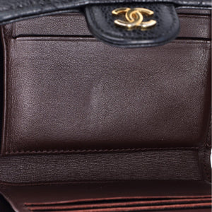 CC Compact Classic Flap Wallet Quilted Caviar
