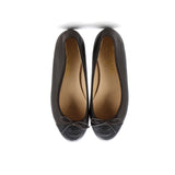 Women's CC Cap Toe Bow Ballerina Flats Leather