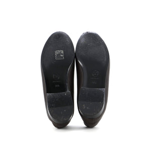 Women's CC Cap Toe Bow Ballerina Flats Leather