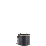 CC Round Vanity Case with Chain Quilted Lambskin Mini