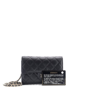 Classic Flap Wallet Crossbody Bag Quilted Caviar Mini
