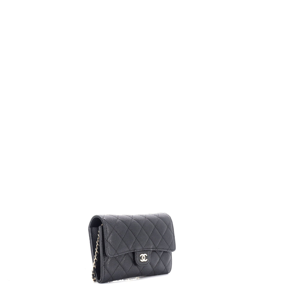Classic Flap Wallet Crossbody Bag Quilted Caviar Mini