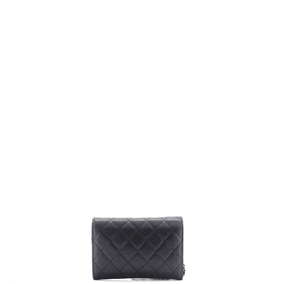 Classic Flap Wallet Crossbody Bag Quilted Caviar Mini