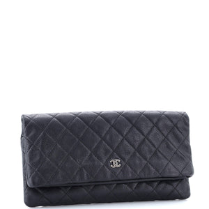 CC Foldover Clutch Quilted Caviar