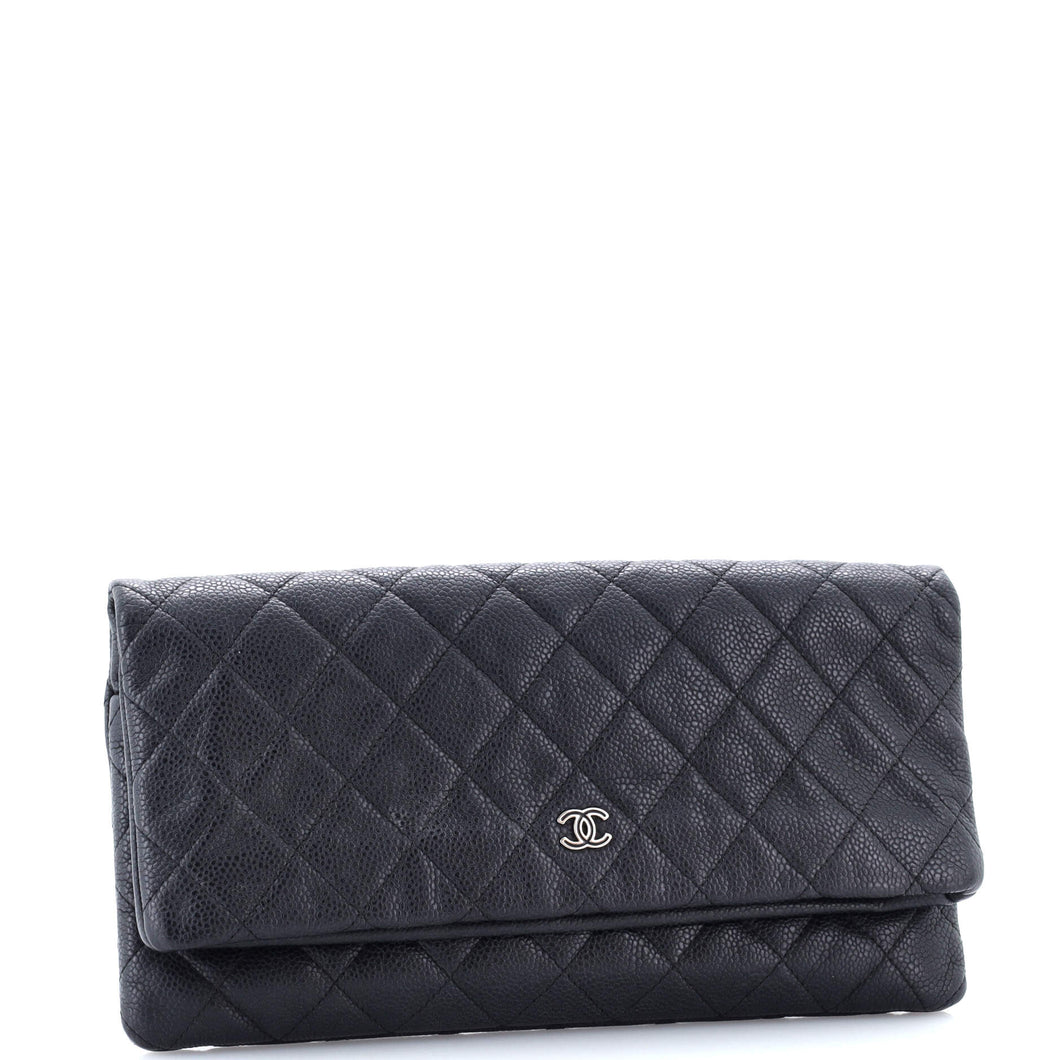 CC Foldover Clutch Quilted Caviar
