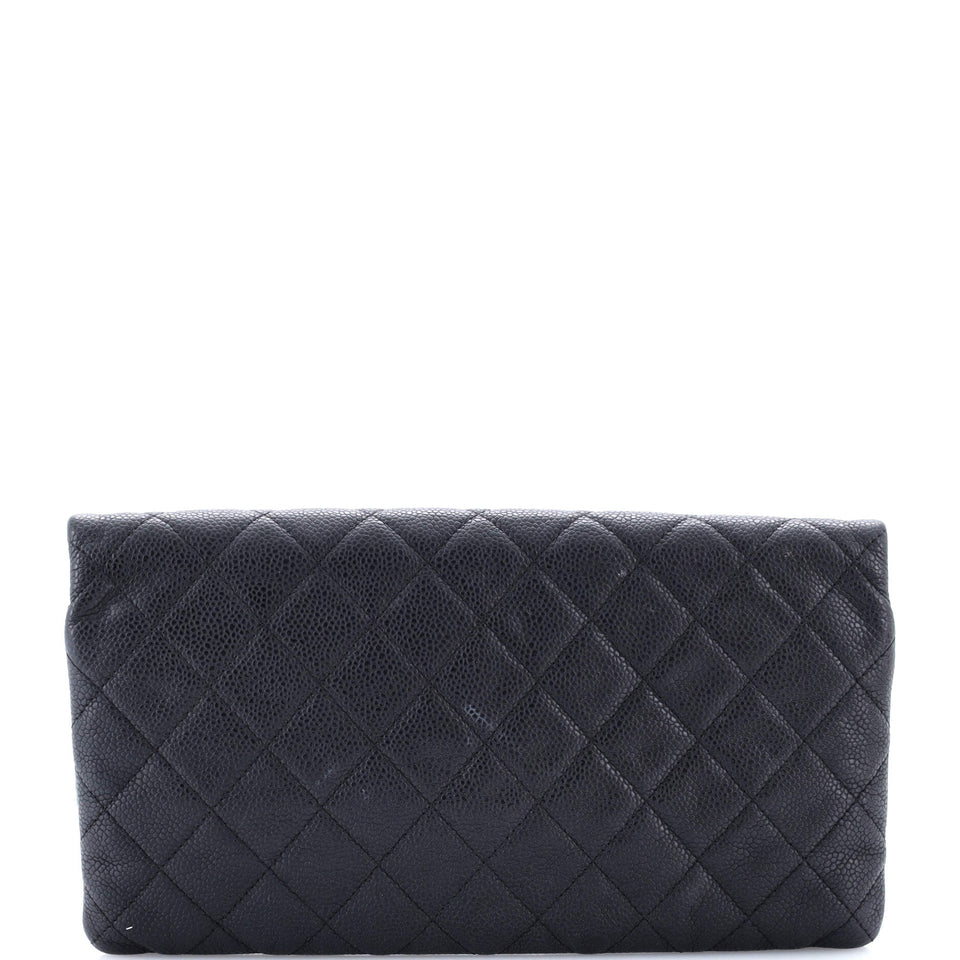 CC Foldover Clutch Quilted Caviar