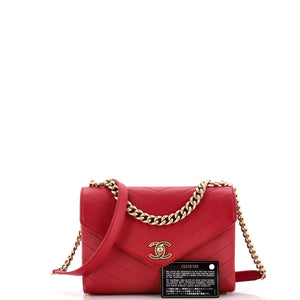 Coco Chevron Flap Bag Stitched Calfskin Small