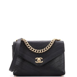 Coco Chevron Flap Bag Stitched Calfskin Small