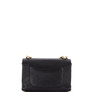 Coco Chevron Flap Bag Stitched Calfskin Small