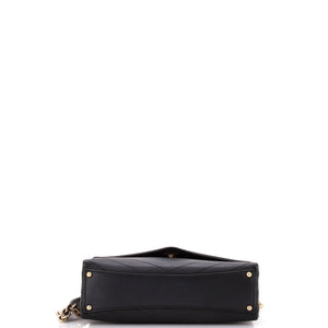 Coco Chevron Flap Bag Stitched Calfskin Small