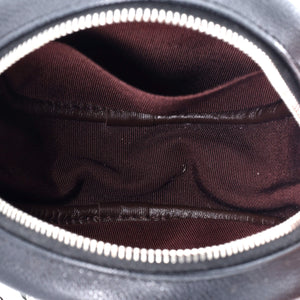 Round Clutch with Chain Quilted Iridescent Caviar Mini