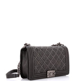 Boy Flap Bag Studded Quilted Distressed Calfskin New Medium