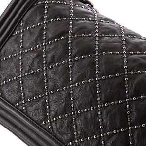 Boy Flap Bag Studded Quilted Distressed Calfskin New Medium