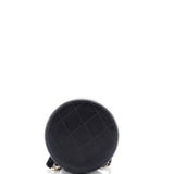 CC Round Vanity Case with Chain Quilted Lambskin Mini