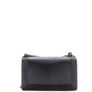 Boy Flap Bag Chevron Wrinkled Lambskin New Medium