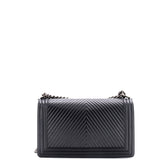 Boy Flap Bag Chevron Wrinkled Lambskin New Medium