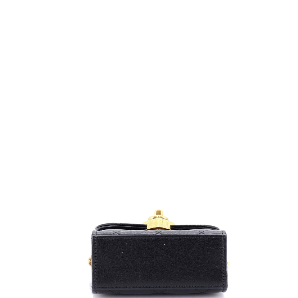 Coco Love CC Heart Clutch with Chain Quilted Lambskin Mini