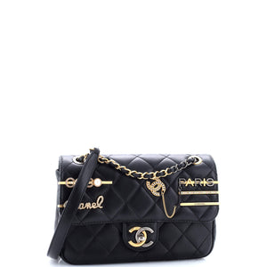 Coco Clips Flap Bag Embellished Quilted Lambskin Small