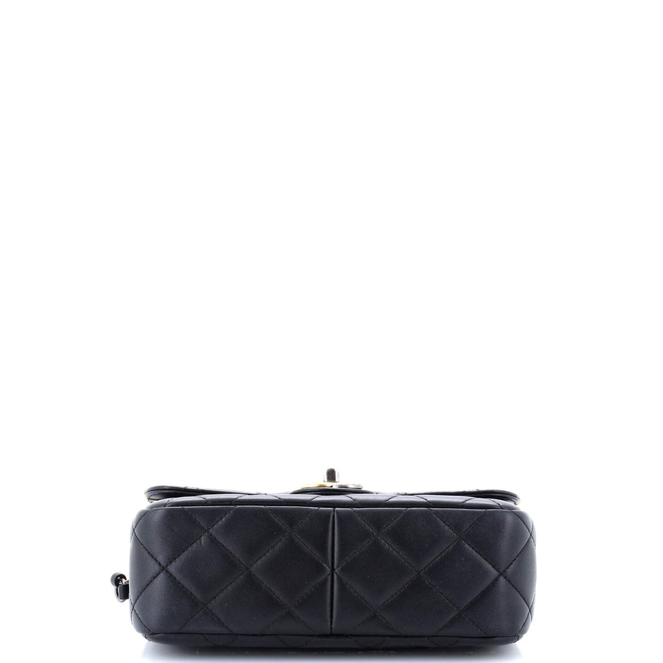 Coco Clips Flap Bag Embellished Quilted Lambskin Small