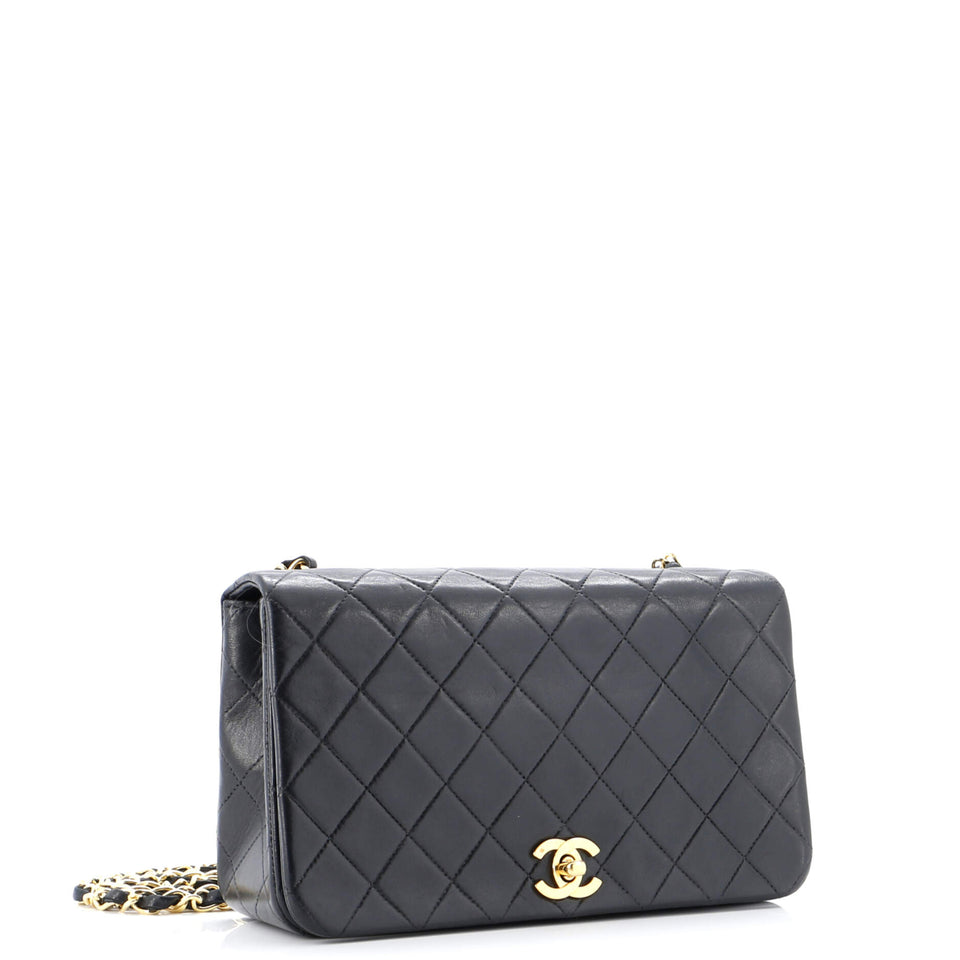 Vintage Full Flap Bag Quilted Lambskin Medium