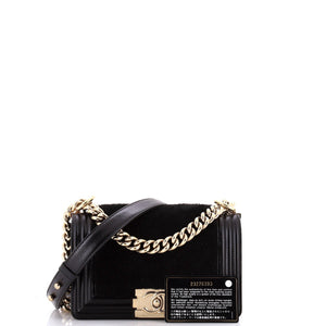 Boy Flap Bag Shearling with Leather Small