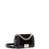 Boy Flap Bag Shearling with Leather Small