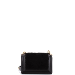 Boy Flap Bag Shearling with Leather Small