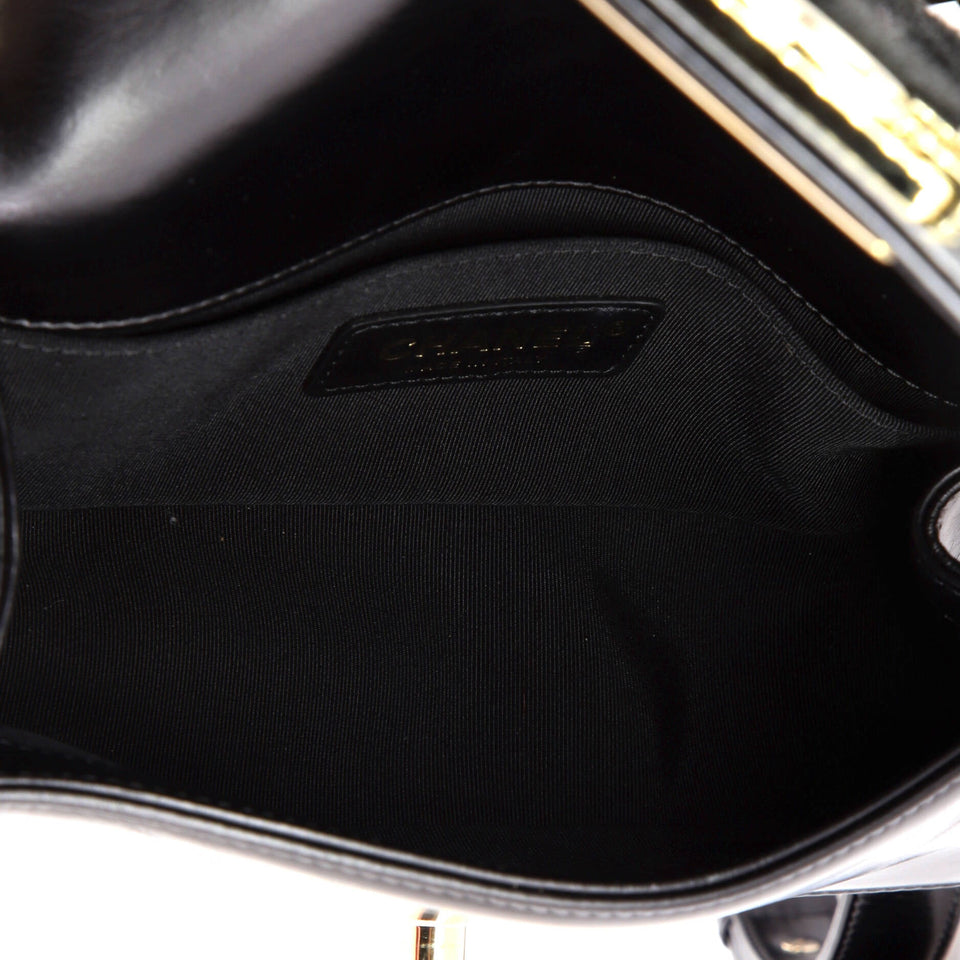 Boy Flap Bag Shearling with Leather Small