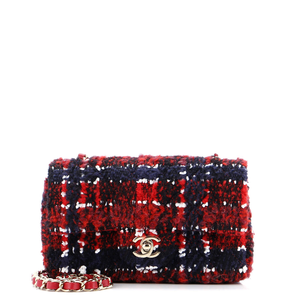 Classic Single Flap Bag Quilted Tweed Mini