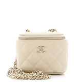 Classic Vanity Case with Chain Quilted Caviar Mini