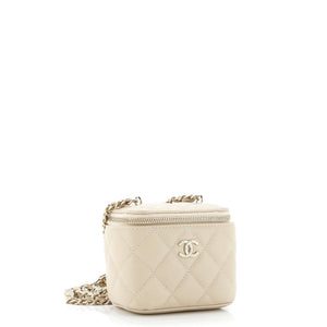 Classic Vanity Case with Chain Quilted Caviar Mini