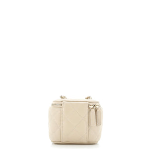 Classic Vanity Case with Chain Quilted Caviar Mini