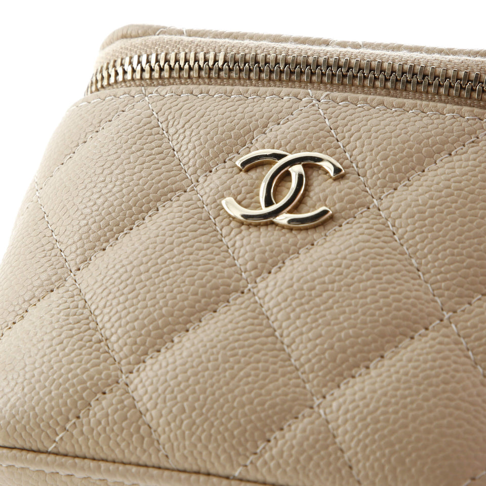 Classic Vanity Case with Chain Quilted Caviar Mini