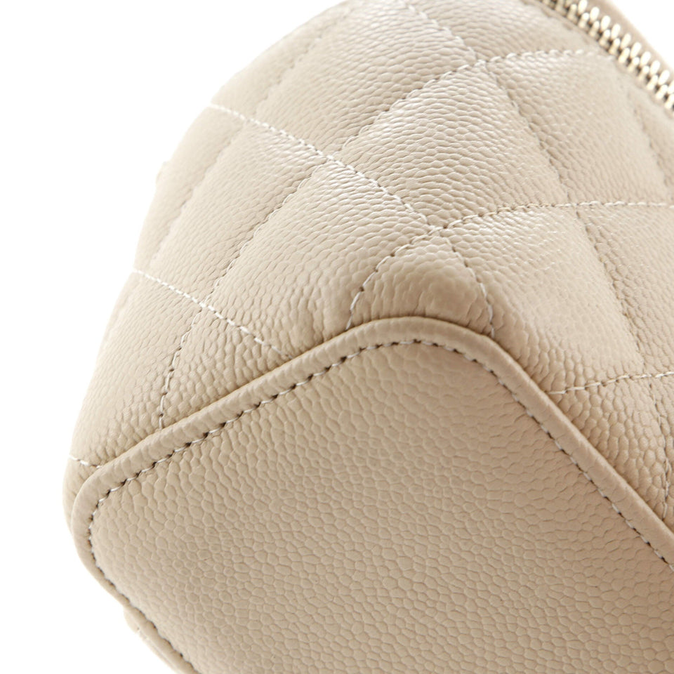 Classic Vanity Case with Chain Quilted Caviar Mini