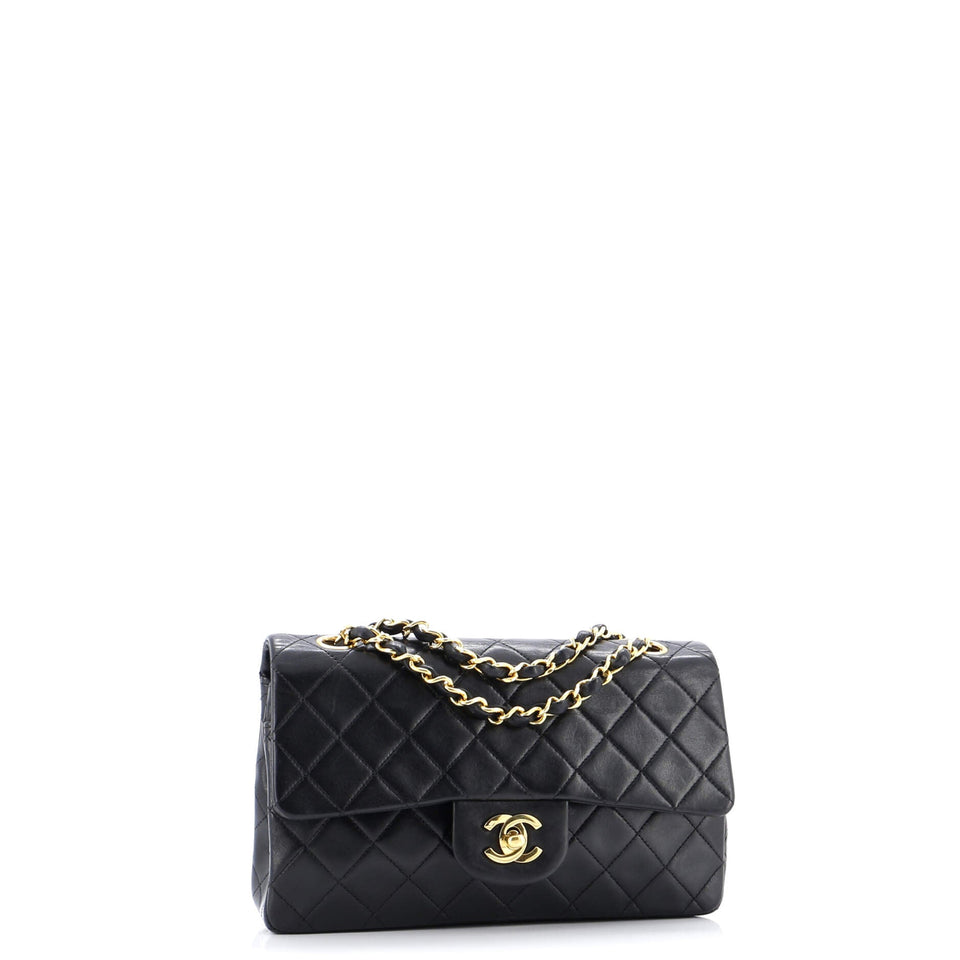 Vintage Classic Double Flap Bag Quilted Lambskin Small
