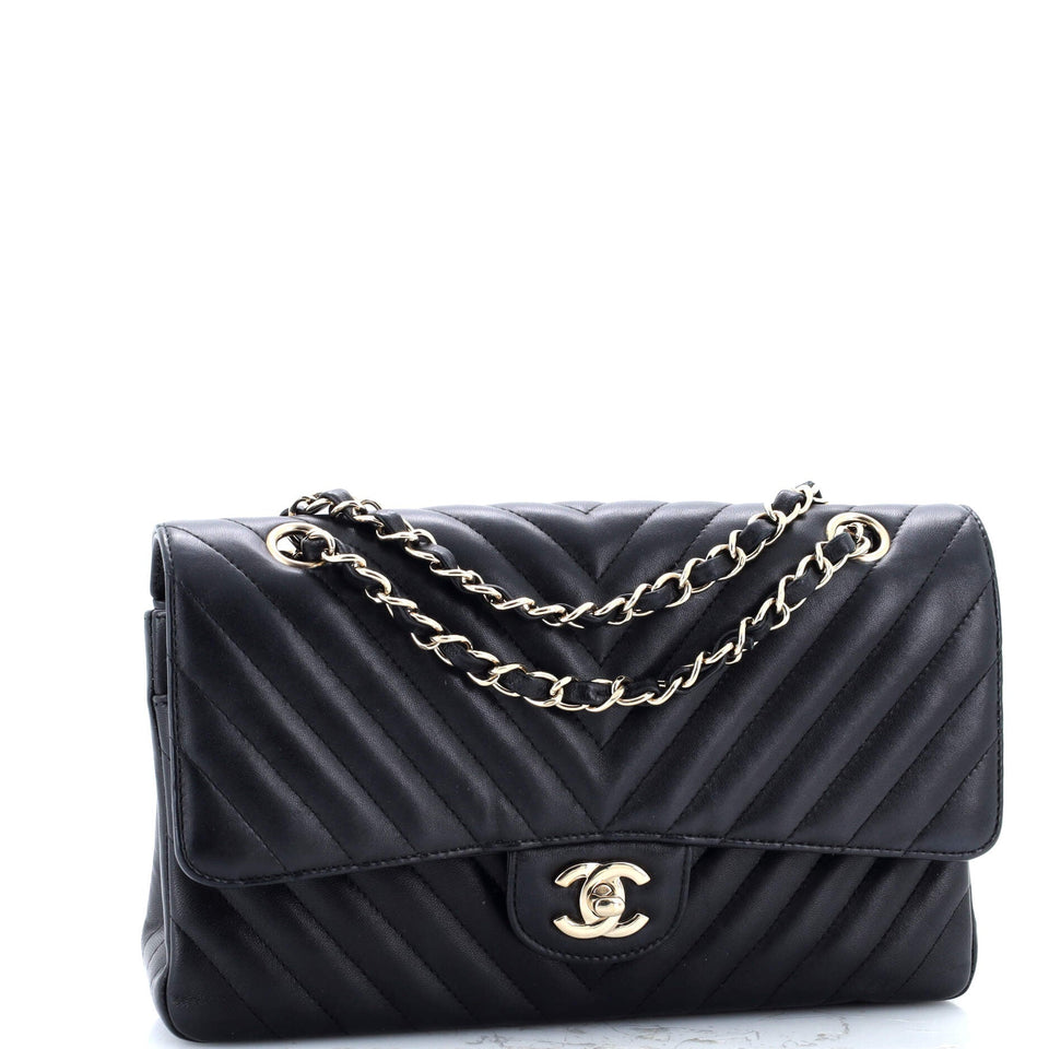 Classic Double Flap Bag Chevron Lambskin Medium