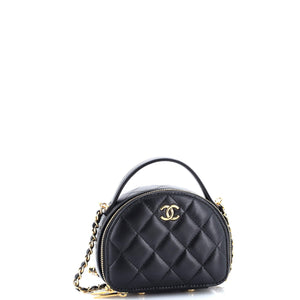 Chic Riviera Vanity Case with Chain Quilted Lambskin Mini