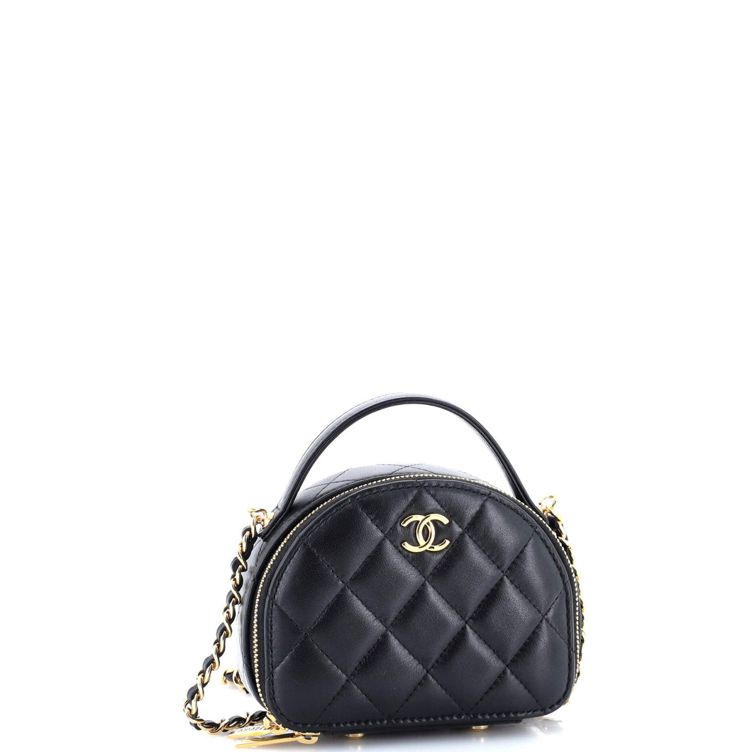 Chic Riviera Vanity Case with Chain Quilted Lambskin Mini