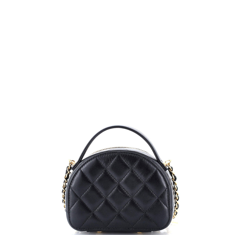 Chic Riviera Vanity Case with Chain Quilted Lambskin Mini