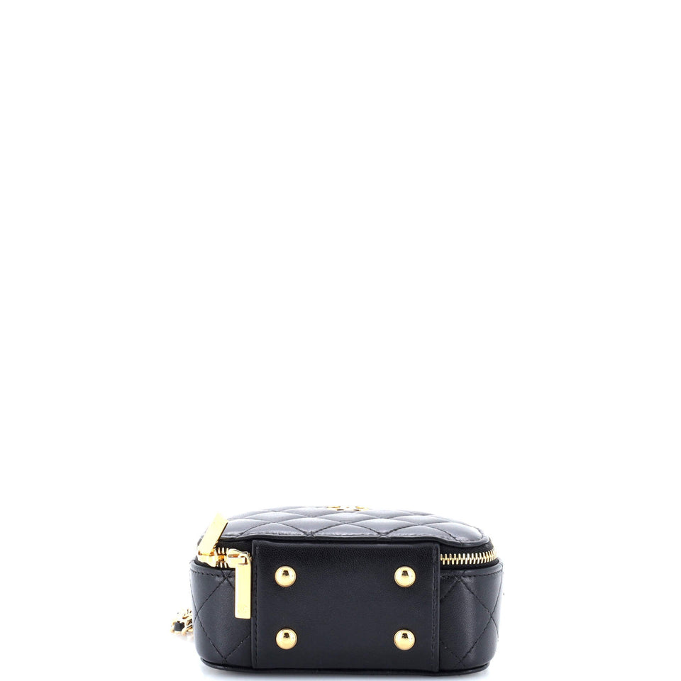 Chic Riviera Vanity Case with Chain Quilted Lambskin Mini