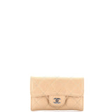 Classic Flap Card Holder Quilted Caviar